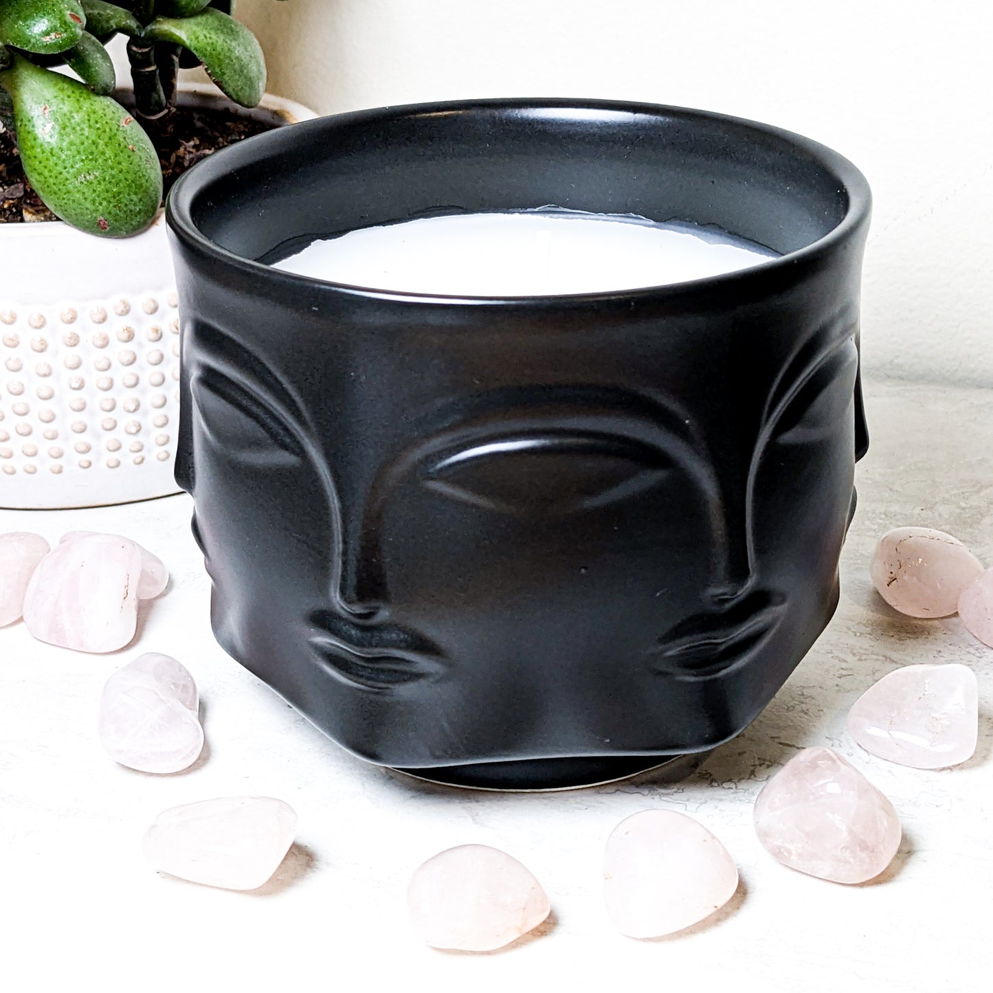 Ceramic Buddha Face Candle