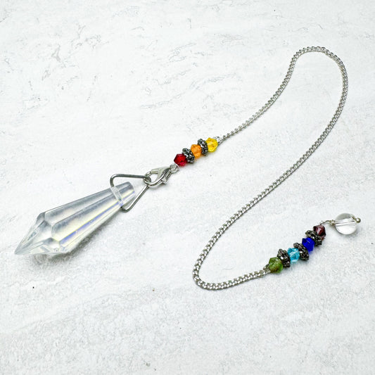 Crystal AB Faceted Teardrop Pendulums