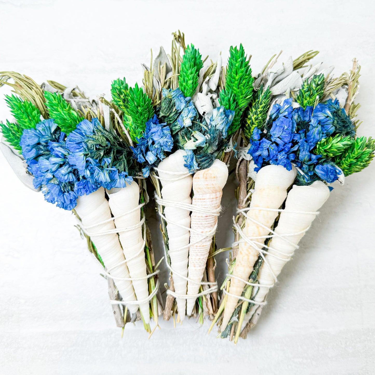 Floral Burn Wands with Shells | Various Colors + Flowers