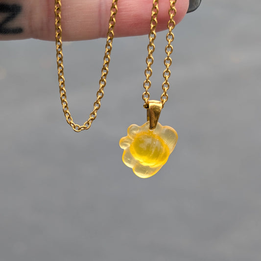 Dainty Fluorite Bumblebee Necklaces