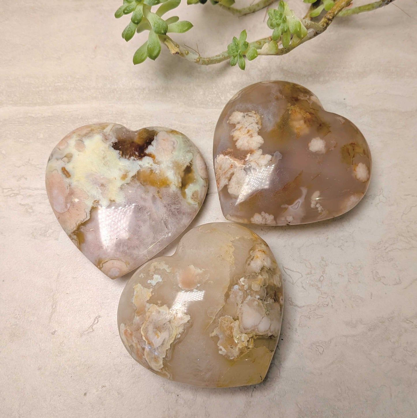 Flower Agate Heart