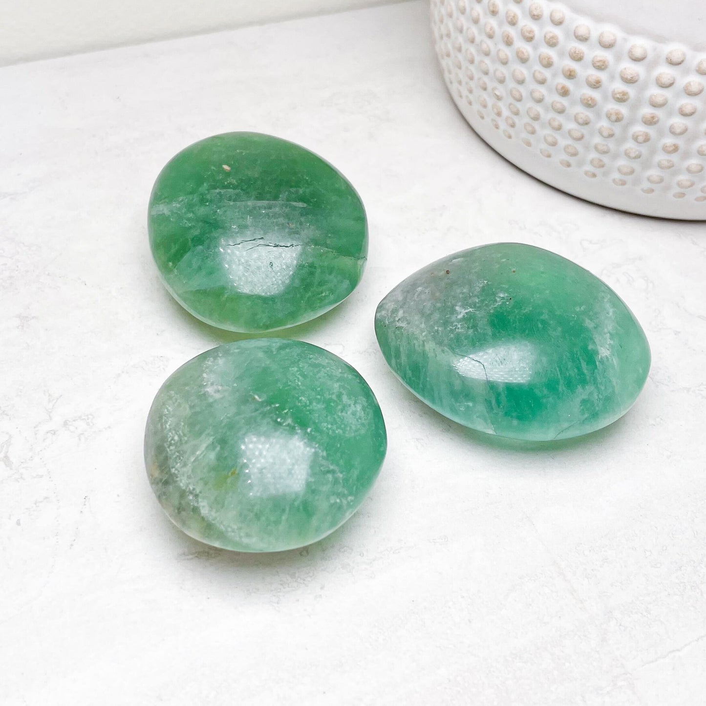 Green Fluorite Palmstones | Various Sizes