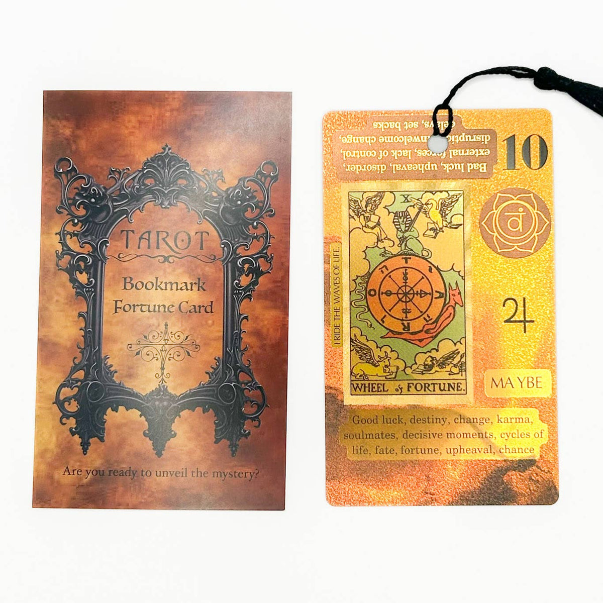 Tarot Fortune Card bookmark with illustrated tarot-card design, at Ordinary Magic in Savannah, GA.