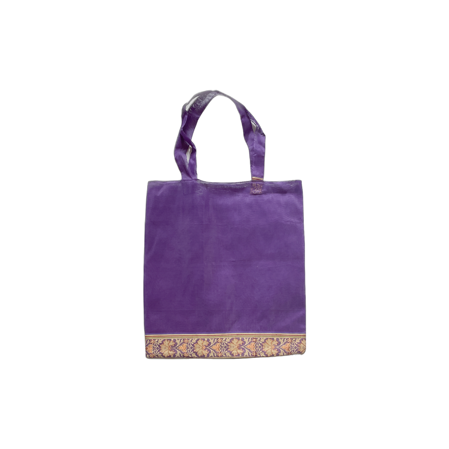 Upcycled Sari Gift Bag with Handle | 11" x 12" Reusable Handmade Fabric Bag from India