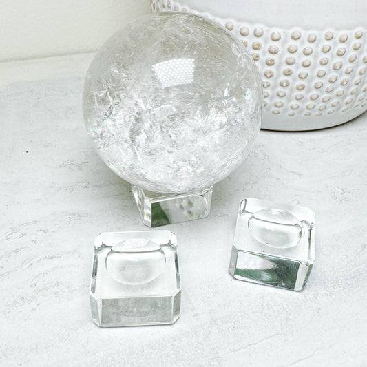 Glass Cube Sphere Stand