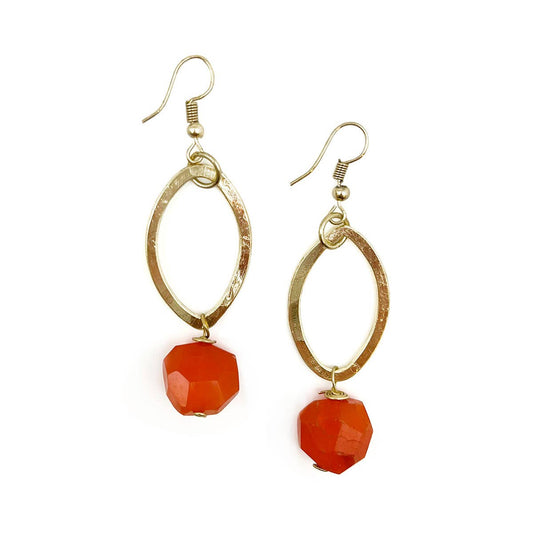 Gold-plated Carnelian stone Earrings
