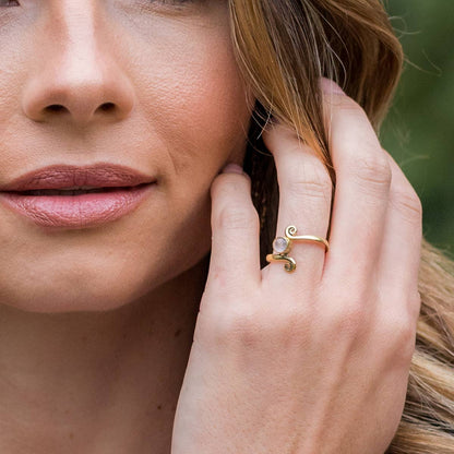 Gold Ring with Rose Quartz