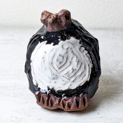 Handmade Ceramic Penguin Incense or Flower Bud Holder by Local Artist, Cate Taylor
