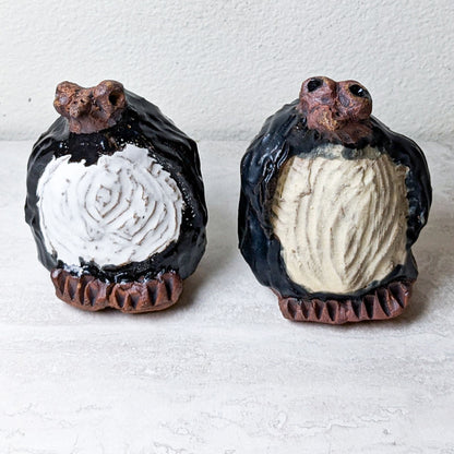 Handmade Ceramic Penguin Incense or Flower Bud Holder by Local Artist, Cate Taylor