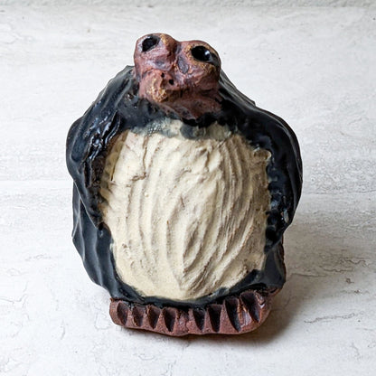 Handmade Ceramic Penguin Incense or Flower Bud Holder by Local Artist, Cate Taylor