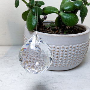 Hanging Crystal Faceted Sphere