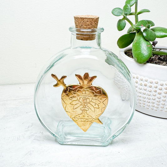 Heart & Sword Vintage Holy Water Bottle