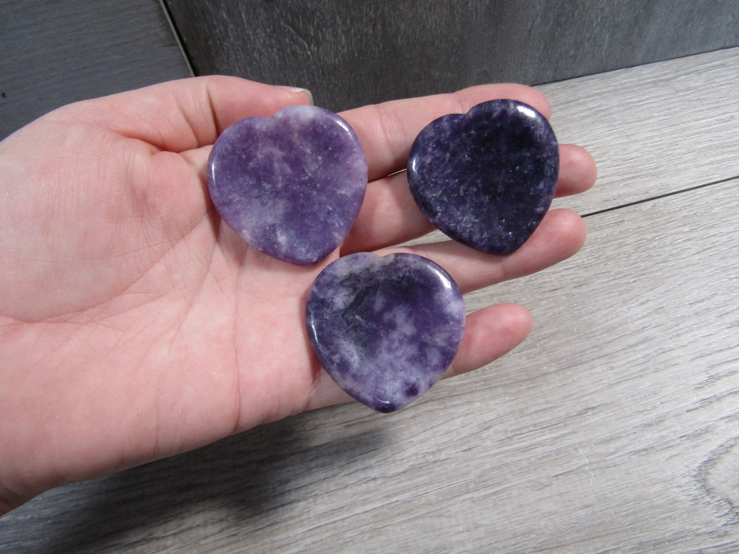 Heart Shape Worry Stone- Dark Lepidolite