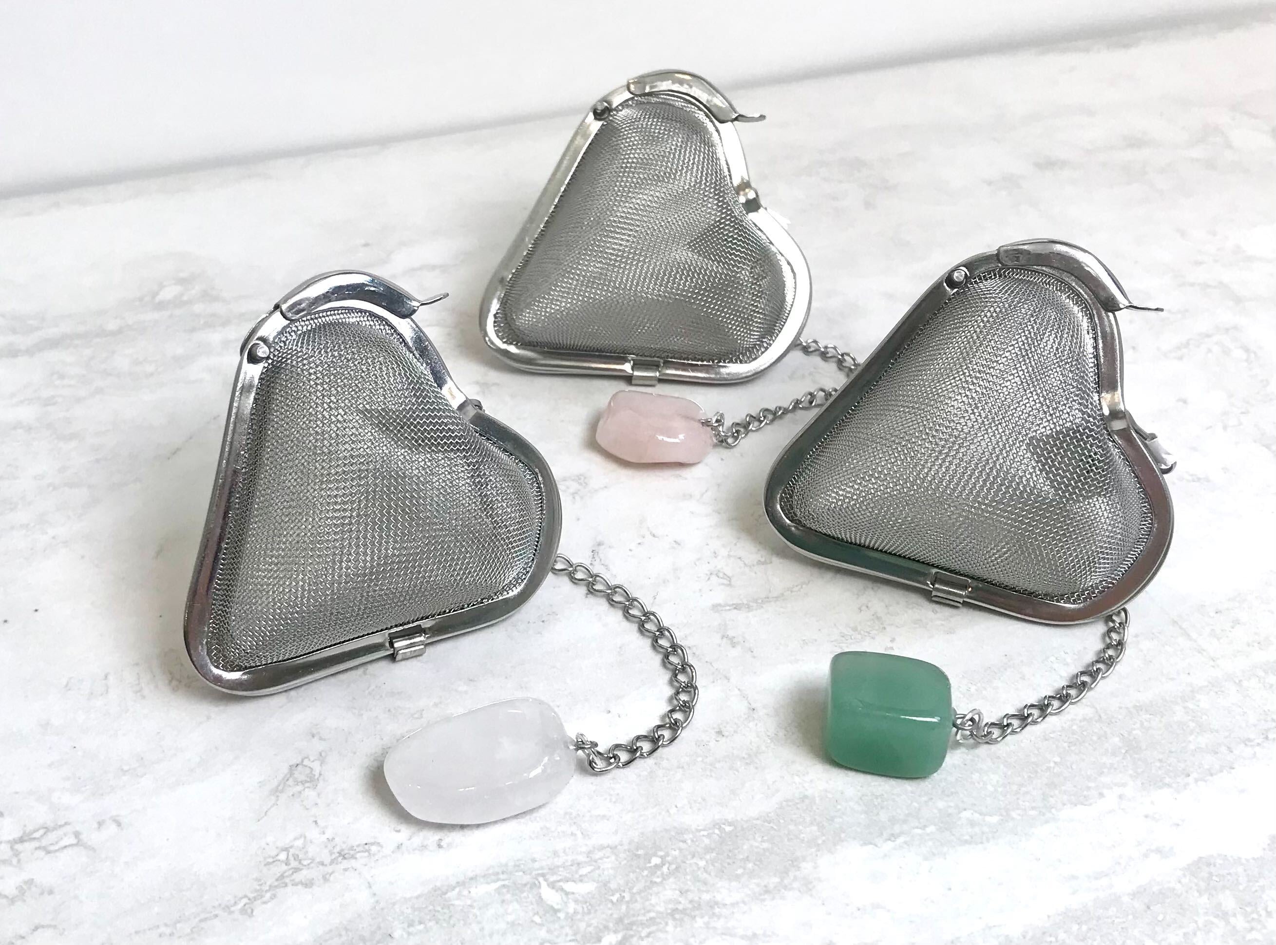 Heart Shaped Crystal Tea Infuser | Various Crystals
