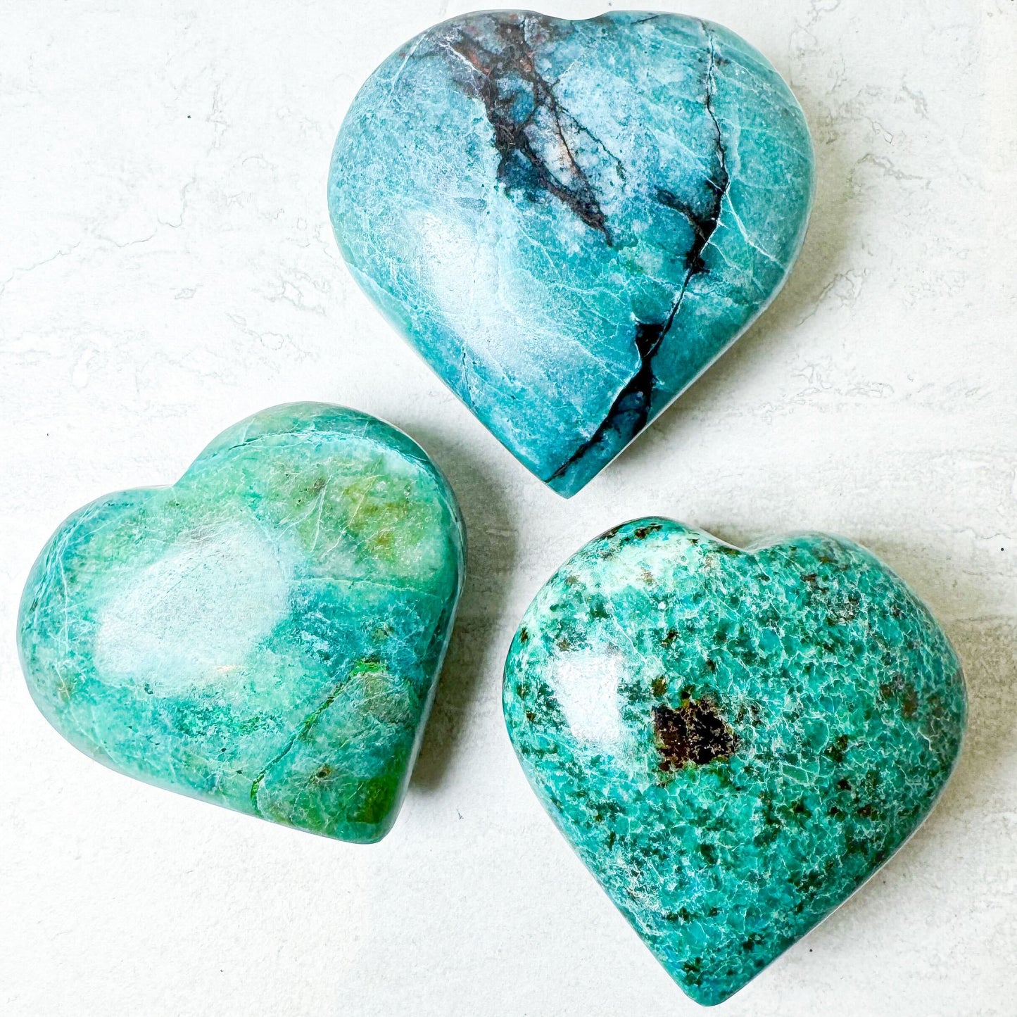 Chrysocolla Hearts