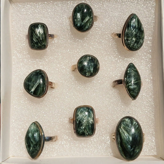 Seraphinite Sterling Silver Rings (Copy)