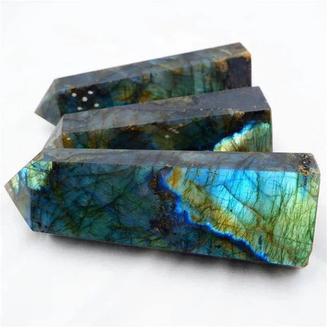 Crystal Tower Points | Moonstone, Kambaba, Azurite, Labradorite