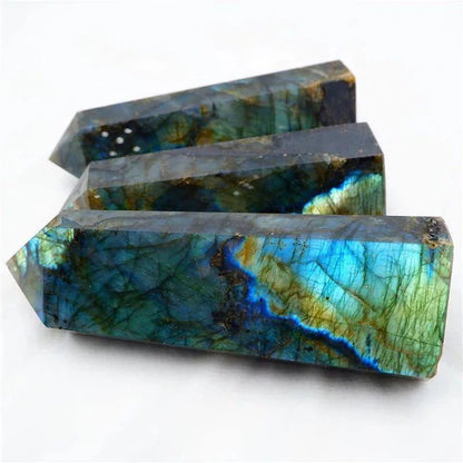 Crystal Tower Points | Moonstone, Kambaba, Azurite, Labradorite
