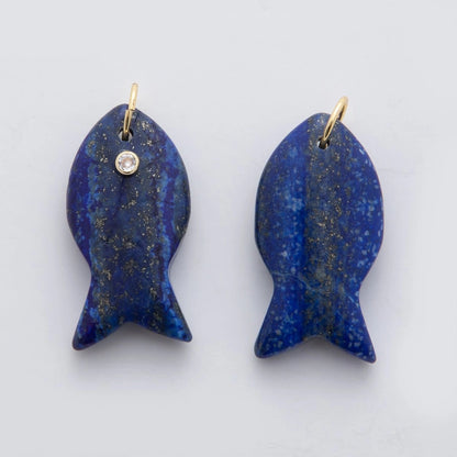 Crystal Mini Fish Charms | Lapis | Amethyst | Green Aventurine & More