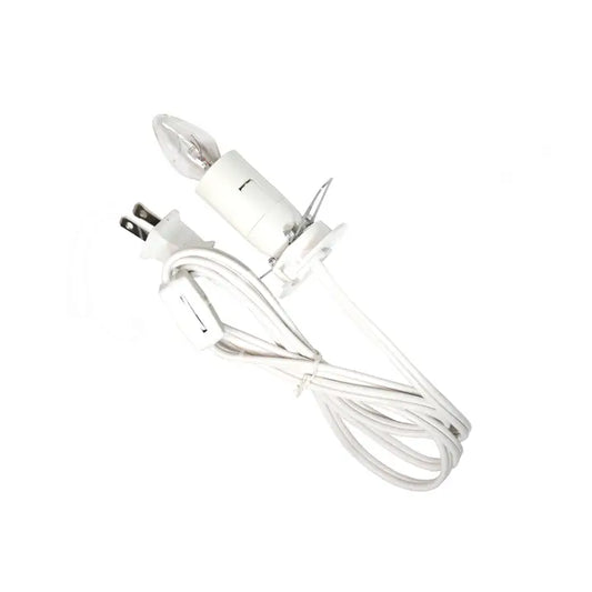 Electric cord - white large socket with bulb