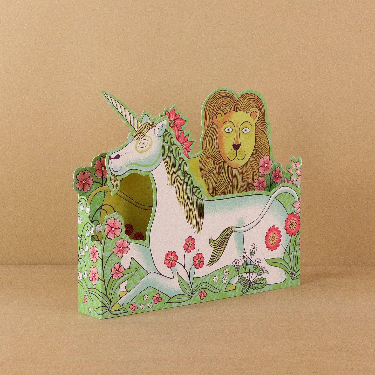 Lion & Unicorn, Unfolding Cutout Card | Art Angels