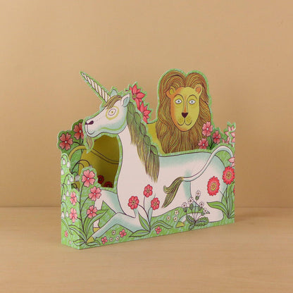 Lion & Unicorn, Unfolding Cutout Card | Art Angels