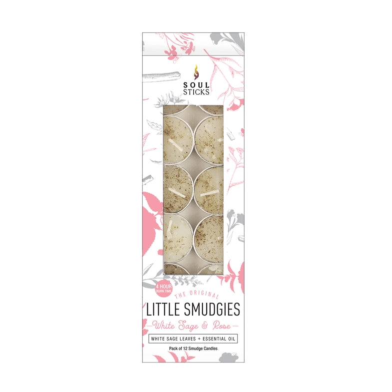 'Little Smudgies' Herb + Crystal Infused Tea Light Candles