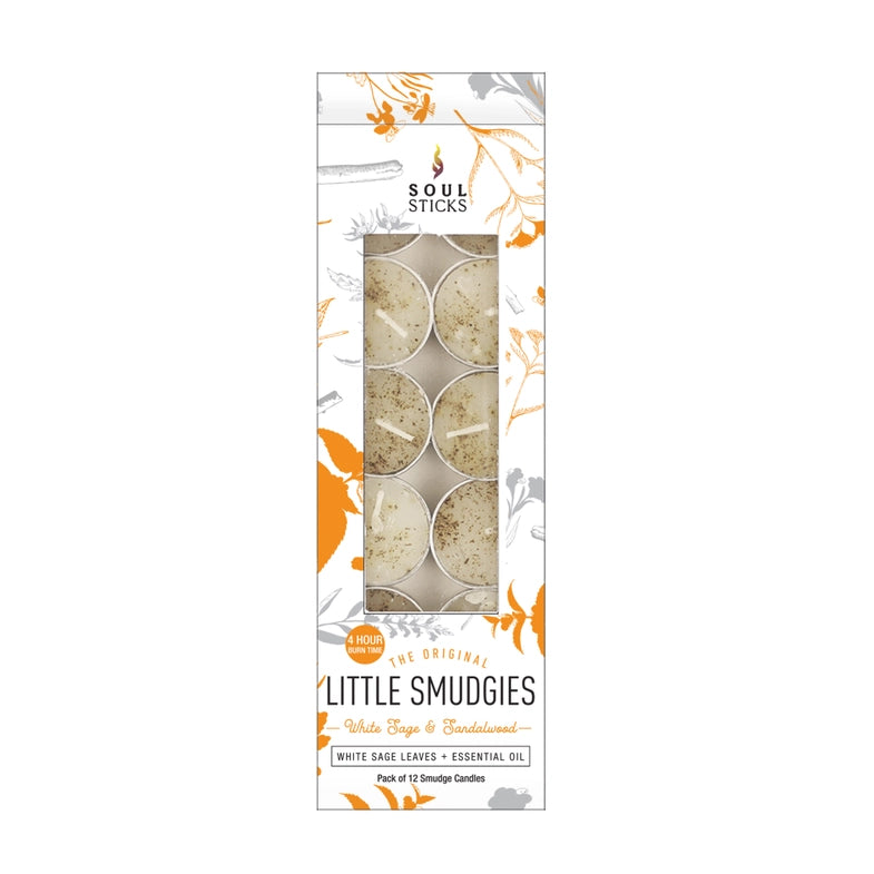 'Little Smudgies' Herb + Crystal Infused Tea Light Candles