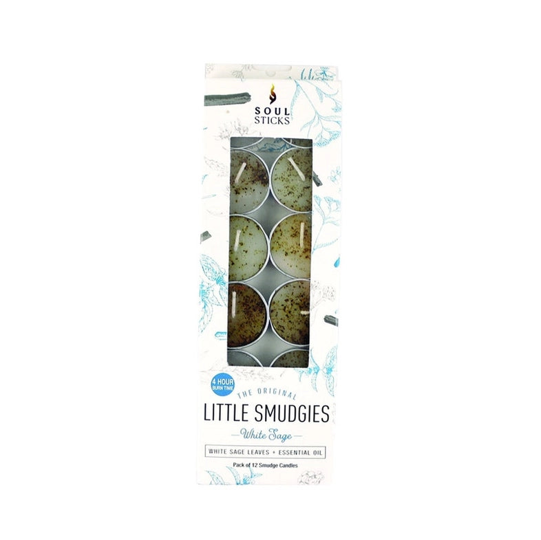 'Little Smudgies' Herb + Crystal Infused Tea Light Candles