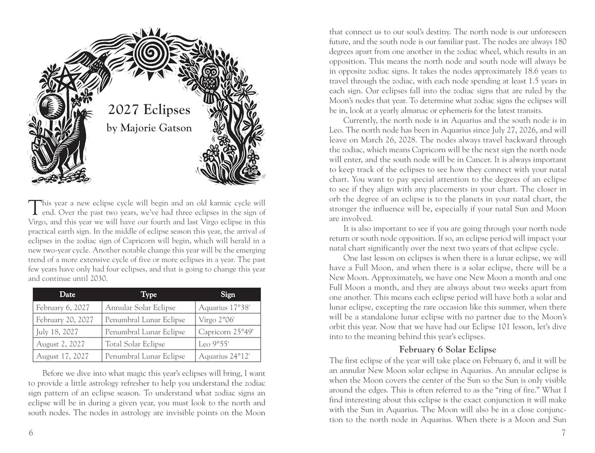 Llewellyn's 2027 Witches' Datebook, interior view 6, at Ordinary Magic in Savannah, GA.