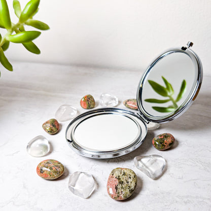 Lotus Porcelain Compact Mirror