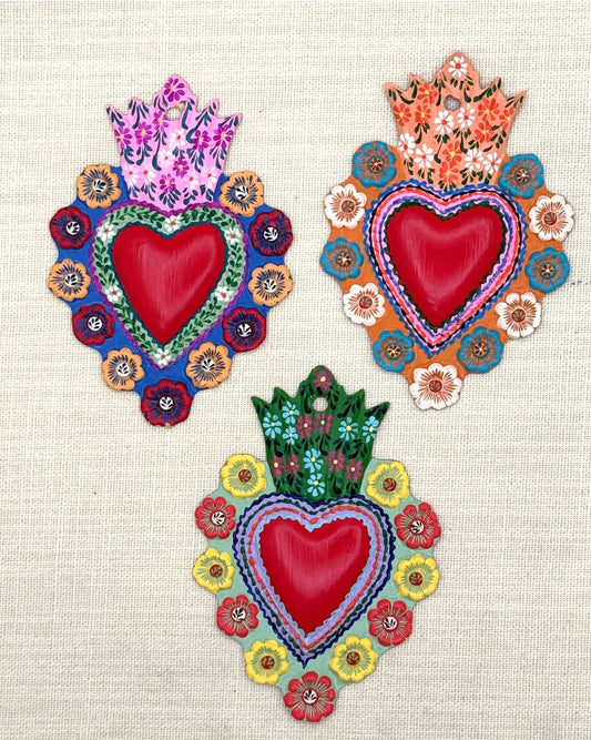 Small Painted Red Milagro Heart