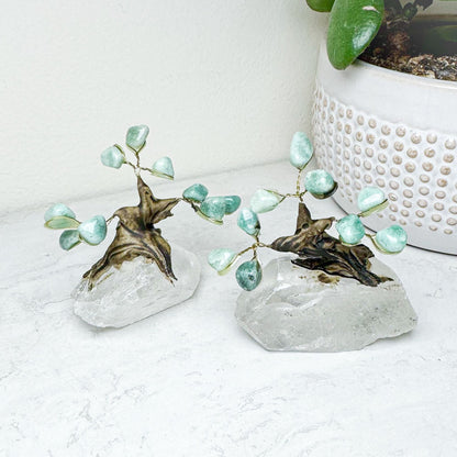 Crystal Bonsai Trees with Quartz Base | Various Stones