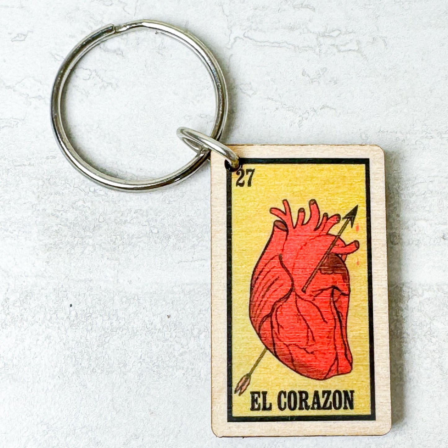 Tarot Card Full Color Wooden Keychains with metal ring