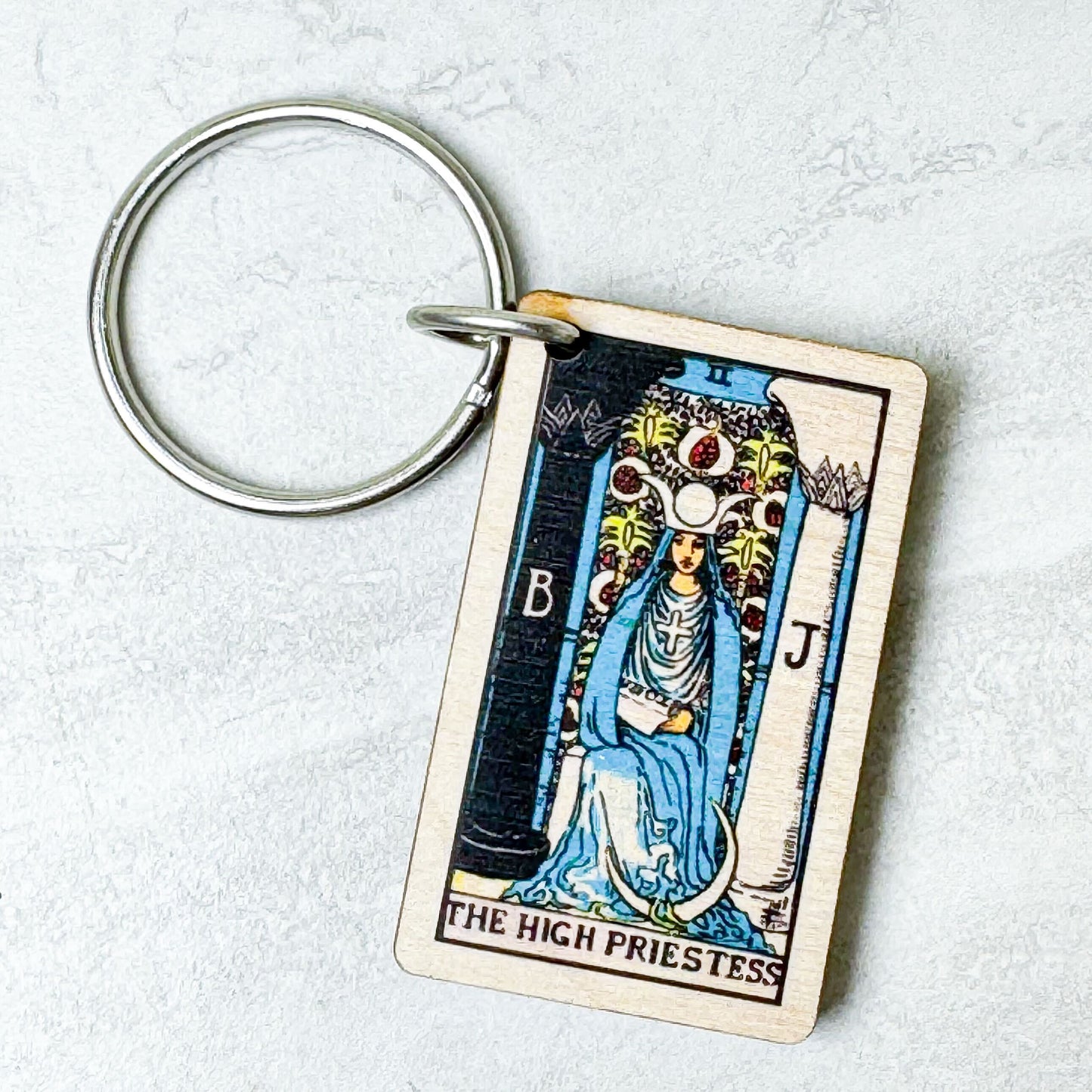 Tarot Card Full Color Wooden Keychains with metal ring