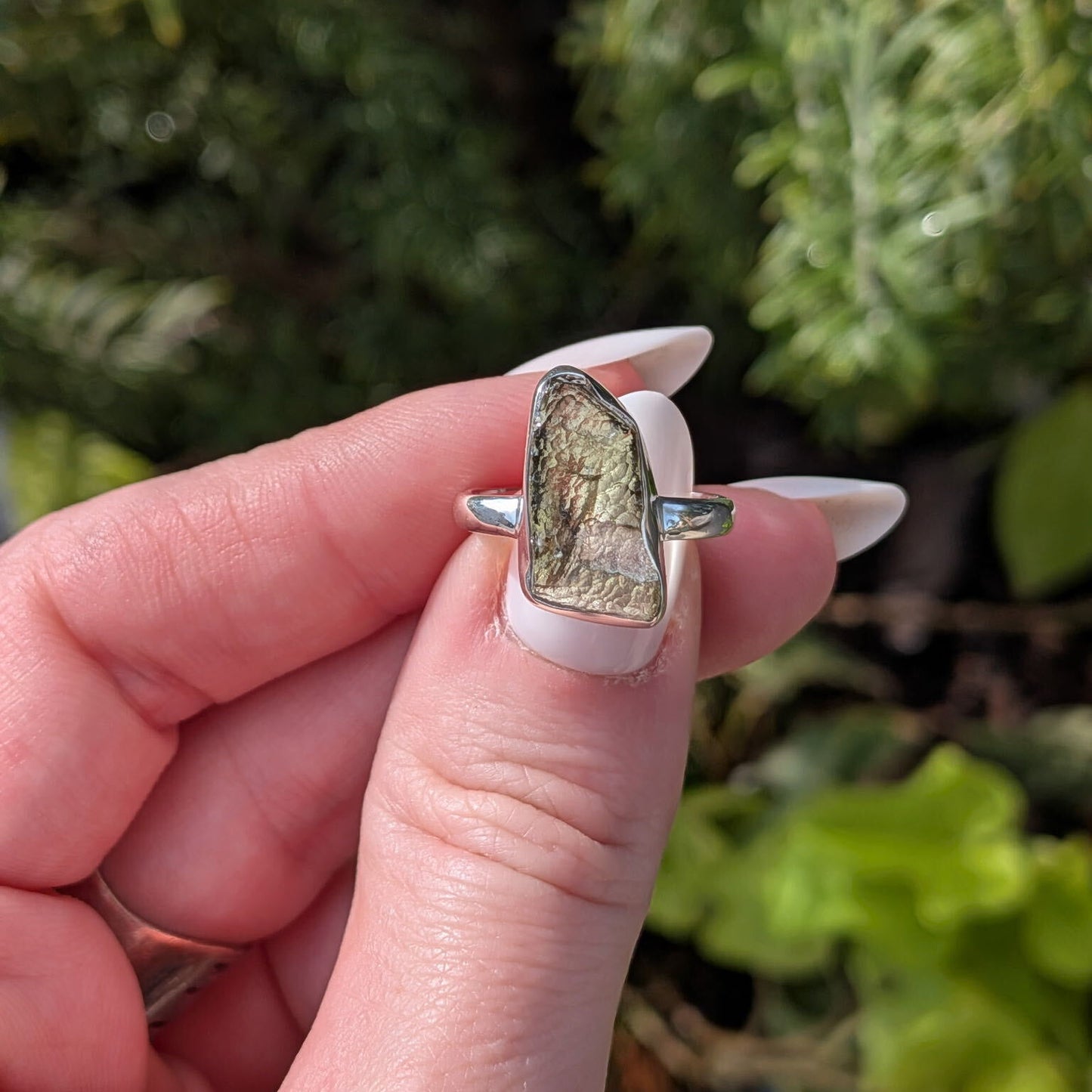 Moldavite Sterling Silver Rings
