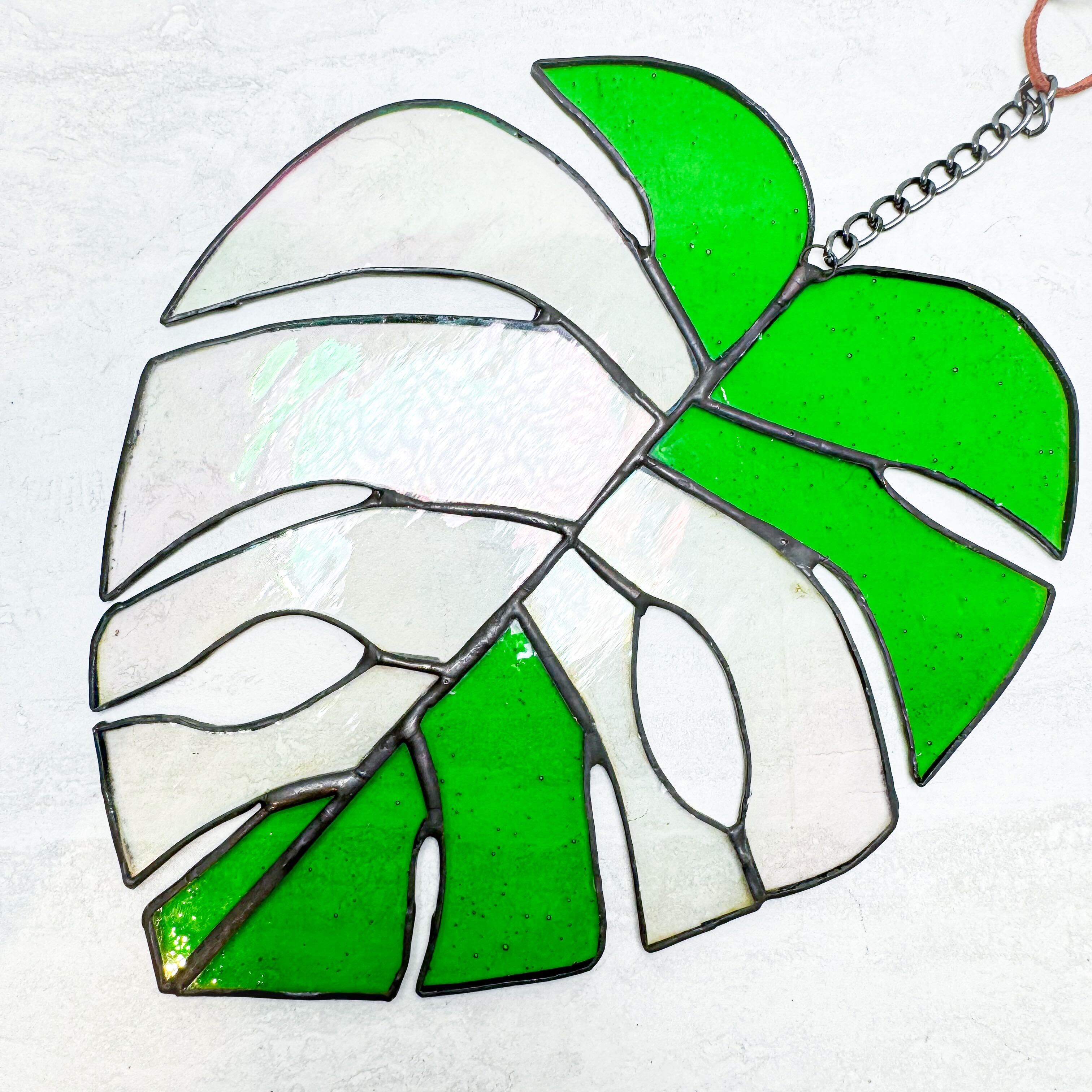 Monstera Leaf Stained Glass
