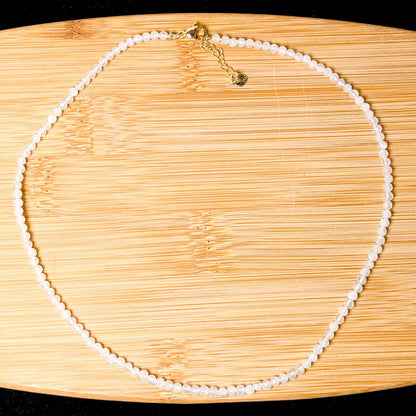 Multi-Faceted Crystal Bead Necklace – Tourmaline, Moonstone & Lepidolite