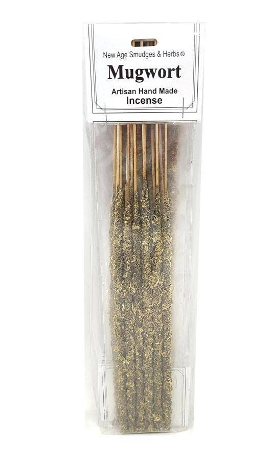 Bundle of hand-rolled artisan mugwort incense sticks, at Ordinary Magic in Savannah, GA.