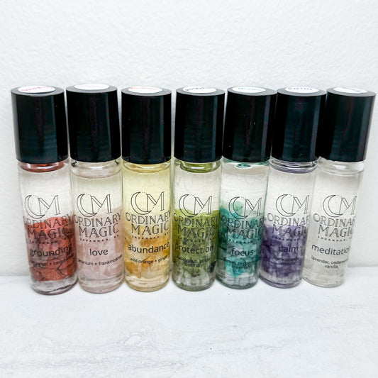 Gem Stone Essential Oil Rollers | assorted gems and essential oils