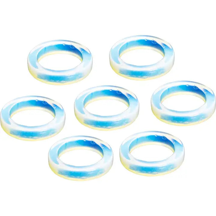 Gemstone Flat Opalite Rings | Sizes 6-10