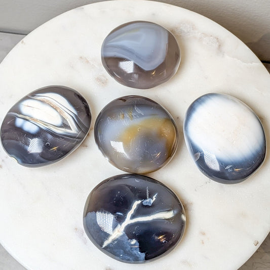 Orca Agate Rounded Palmstone