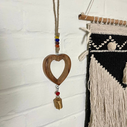 Heart Chime – Acacia Wood & Recycled Iron