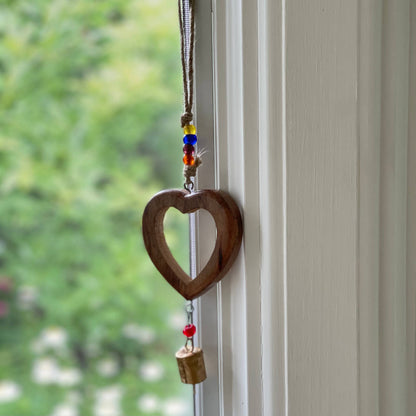 Heart Chime – Acacia Wood & Recycled Iron