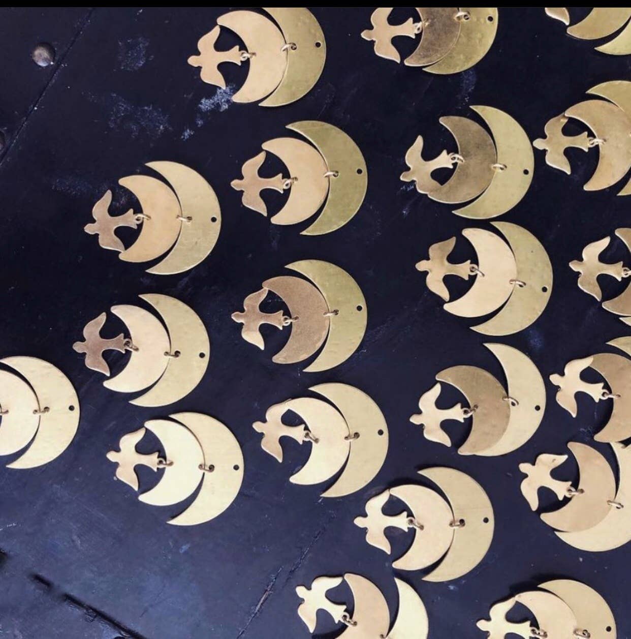 CELESTIAL Christmas Ornaments with Gold Charms