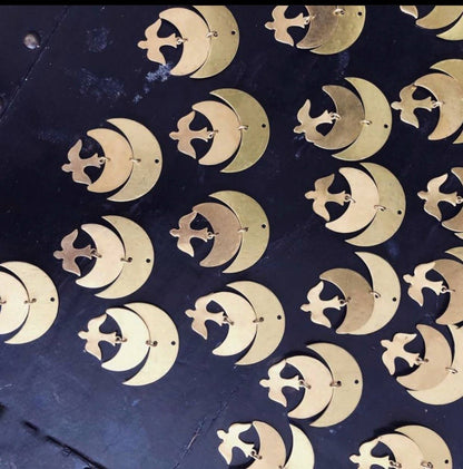 CELESTIAL Christmas Ornaments with Gold Charms