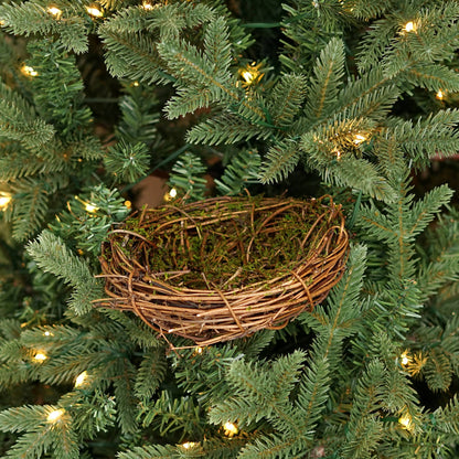 Twiggy Bird Nest with Moss – 6" Diameter