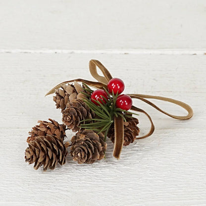 Birch Cone & Berry Hanging Décor | Rustic Holiday Accent