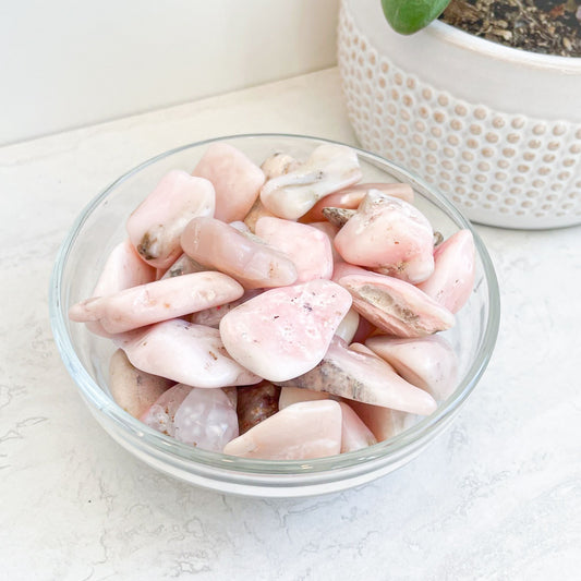 Pink Opal Tumbles 1"