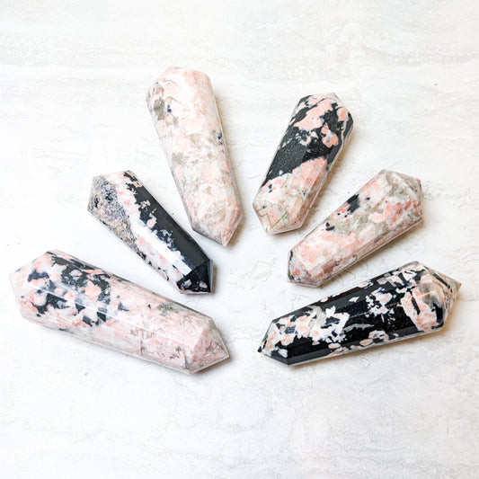 Double Terminated Pink Zebra Jasper Points